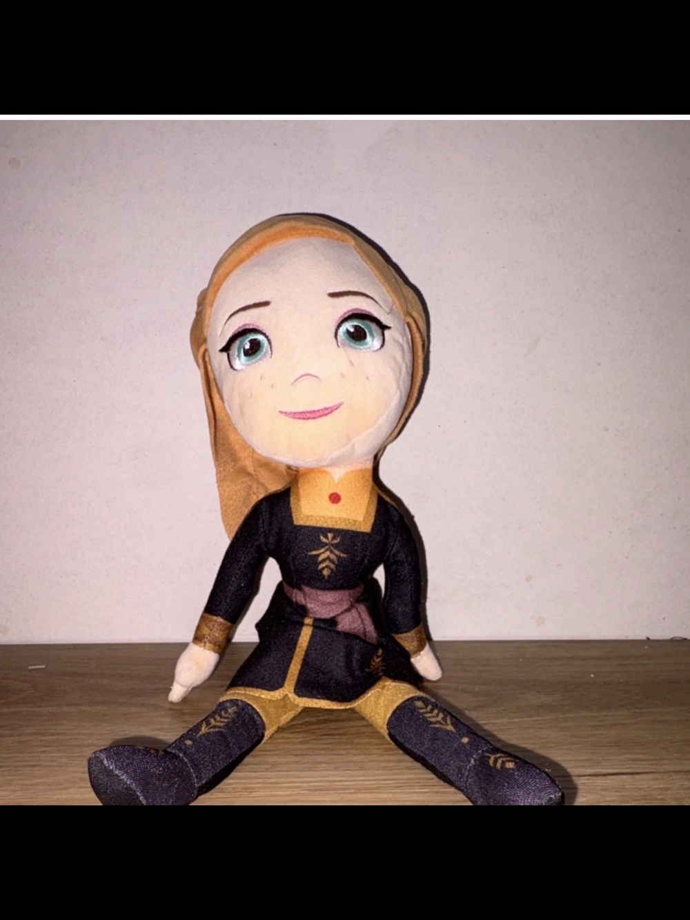 Plush Doll in Black and Gold Dress
